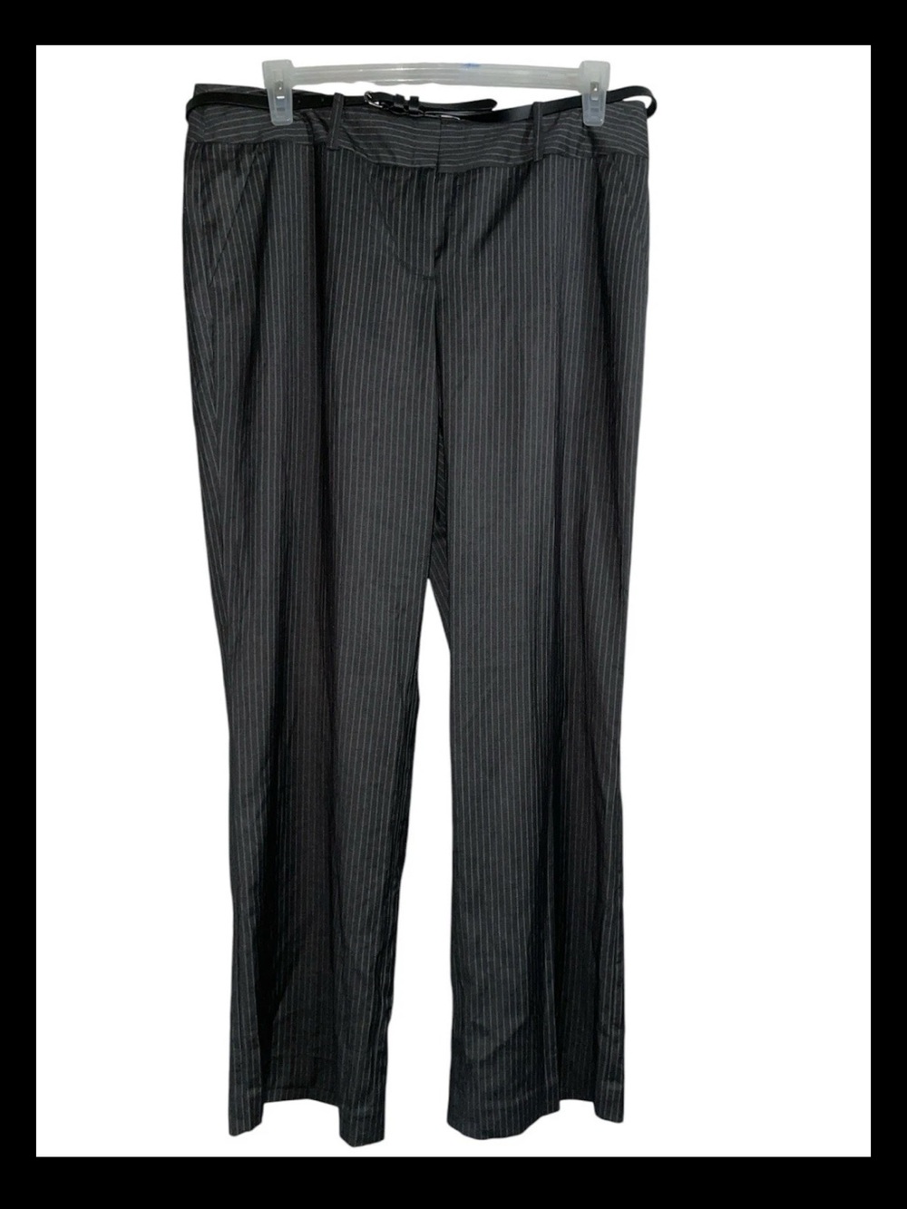Womens Size 16 Apt. 9 Mid Rise Trousers NWT Dark Gray Pinstripe